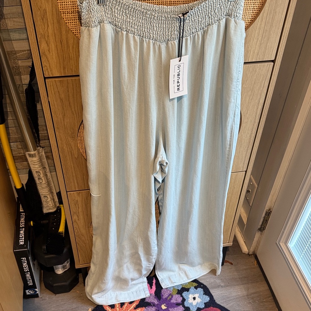 For The Republic Light Blue Kids Casual Pants
